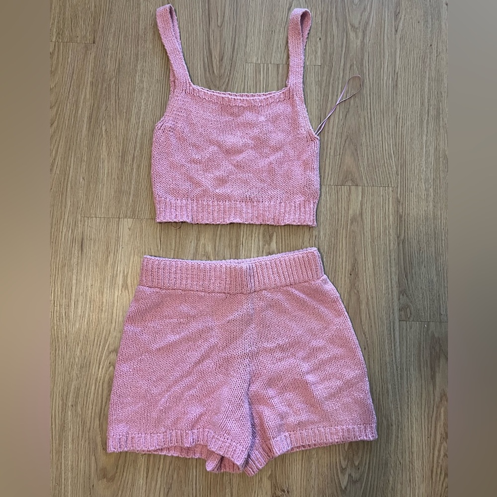 Zara pink knit matching set